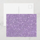 Lila Elegant Glamoureuze Faux Glitter Briefkaart (Voorkant / Achterkant)