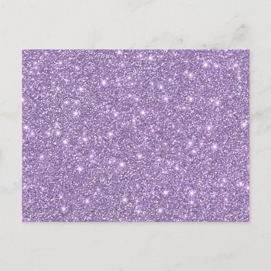 Lila Elegant Glamoureuze Faux Glitter Briefkaart (Voorkant)
