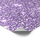 Lila Elegant Glamoureuze Faux Glitter Poster (Hoek)
