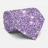 Lila Elegant Glamoureuze Faux Glitter Stropdas (Opgerold)