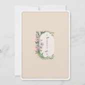 Lila elegantie bloemenbruiloft kaart (Achterkant)