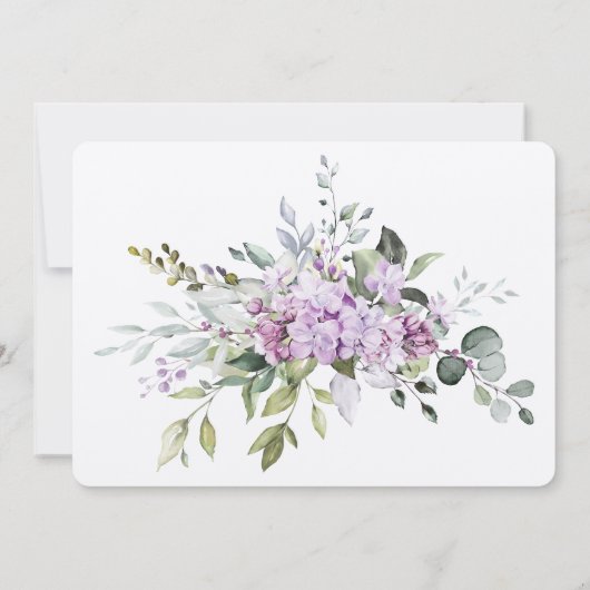 Lila Elegantie repetitie dineruitnodiging Kaart (Achterkant)