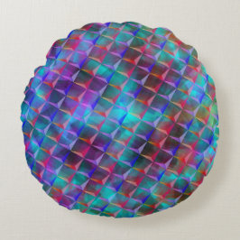 Lila en 3D- of roze driehoeksdriehoeken Tas Rond Kussen