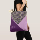 Lila en Aubergine Chic Tote Bag (Dichtbij)