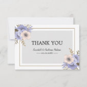 Lila en beige bloemen met dank bedankkaart (Voorkant)