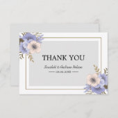 Lila en beige bloemen met dank bedankkaart (Voorkant / Achterkant)