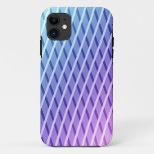 Lila en blauw Abstract strips iPhone 11 Hoesje