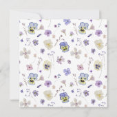 Lila en blauwe Floral Waterverf Baptisme Kaart (Achterkant)