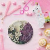 Lila en bloesems papieren bordje (Feest)