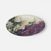 Lila en bloesems papieren bordje (Gekanteld)