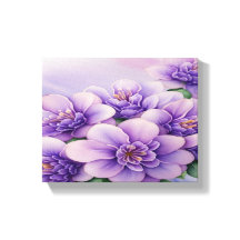 Lila en Bourgondische Floral Stretched Canvas