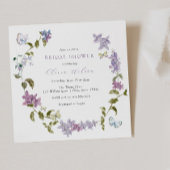 Lila en Butterflies Bridal Shower Invitation Kaart