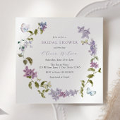 Lila en Butterflies Bridal Shower Invitation Kaart