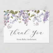 Lila en Butterflies Shower Dank u Noteer Kaart Notitiekaartje (Voorkant)