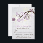 Lila en Cream Flowers Rustic Wedding RSVP-Kaart RSVP Kaartje<br><div class="desc">Lila en Cream Flowers Shabby Chic Wedding Invitation Lovely illustraties van lila en crèmebloemen met en gevaarlijke ornamenten en sneeuwvlokken op een canvasachtergrond. Deze uitnodiging is perfect voor een lente- en winterbruiloft. Deze uitnodiging is beschikbaar in verschillende kleuren.</div>