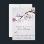 Lila en Cream Flowers Rustic Wedding RSVP-Kaart RSVP Kaartje<br><div class="desc">Lila en Cream Flowers Shabby Chic Wedding Invitation Lovely illustraties van lila en crèmebloemen met en gevaarlijke ornamenten en sneeuwvlokken op een canvasachtergrond. Deze uitnodiging is perfect voor een lente- en winterbruiloft. Deze uitnodiging is beschikbaar in verschillende kleuren.</div>