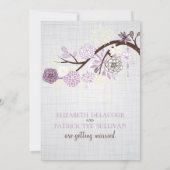 Lila en Cream Flowers Rustic Wedding Uitnodiging (Achterkant)