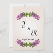 Lila en crème bruiloft uitnodiging v2 (Achterkant)