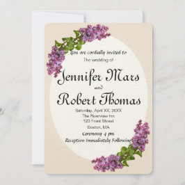 Lila en crème bruiloft uitnodiging v2