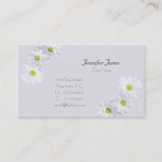 Lila en Daisy Floral Visitekaartje (Voorkant)