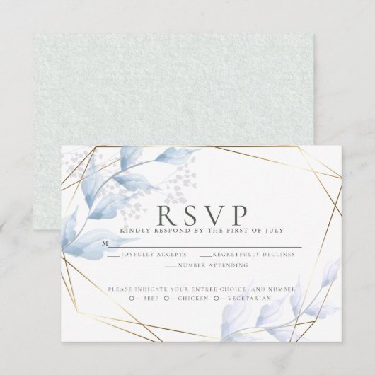 Lila en droge Bleke olie RSVP Kaartje (Voorkant / Achterkant)