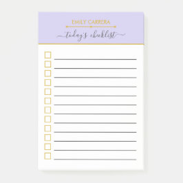 Lila en Gold Checklist op maat van aanbiedingen Post-it® Notes