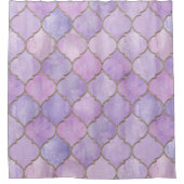 Lila en Gold Moroccan Shower-gordijn Douchegordijn (Voorkant)