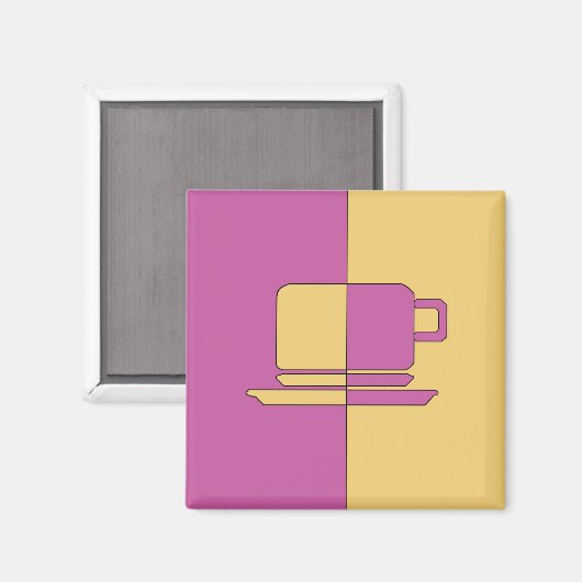 Lila en goudbeker magneet (Voorkant / Achterkant)