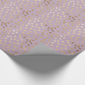 Lila en gouden Stippen van Glitter City Gift Wrap Cadeaupapier (Hoek)
