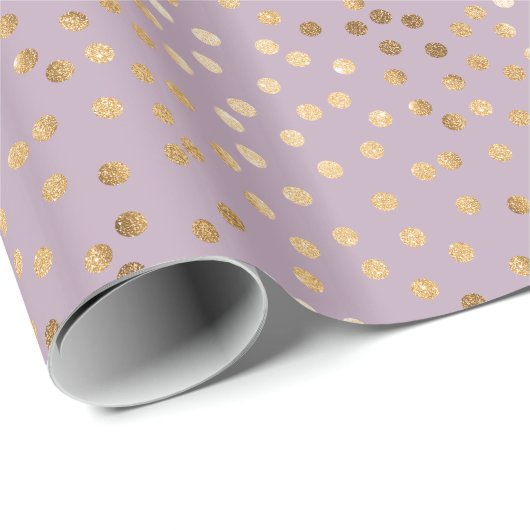 Lila en gouden Stippen van Glitter City Gift Wrap Cadeaupapier (Rol Hoek)