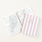  Lila en Gouden Streep Blank Cocktail Recept Notitieboek (Binnen)