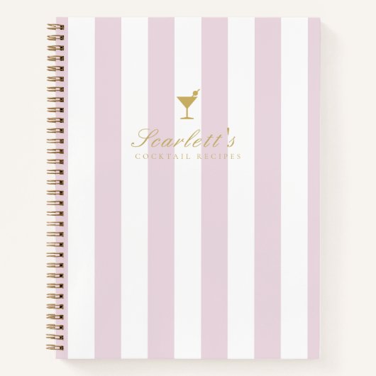  Lila en Gouden Streep Blank Cocktail Recept Notitieboek