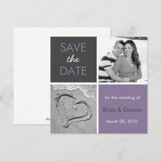 Lila en Grijs sparen de Kaarten van de Foto van de (Voorkant / Achterkant)