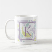 Lila en groen lichtpatroonmonogram koffiemok (Links)
