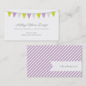 Lila en groene Bunting Banner Visitekaartje (Voorkant / Achterkant)