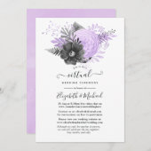 Lila en houtskool online virtueel huwelijk kaart (Voorkant / Achterkant)