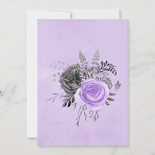 Lila en houtskoolse viering van het leven kaart (Achterkant)