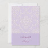 Lila en ivoorcrèmekant, aangepast bruiloft kaart (Voorkant)