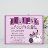 Lila en krottenwijk Paars met volledig Retro Bowli Kaart (Staand voorkant)