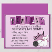 Lila en krottenwijk Paars met volledig Retro Bowli Kaart (Voorkant / Achterkant)