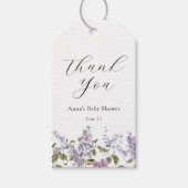 Lila en Lavendel Dank u Baby shower Cadeaulabel (Voorkant)