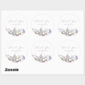 Lila en Lavendel Dank u Baby shower Ronde Sticker (Vel)