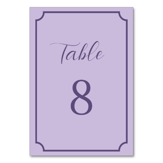 Lila en lavendel script bruiloft kaart (Voorkant)