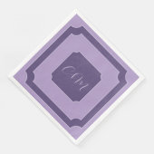 Lila en Lavendel Script Initialen bruiloft Servet (Hoek)