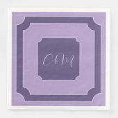 Lila en Lavendel Script Initialen bruiloft Servet (Voorkant)