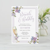 Lila en Lavender Brunch en Bubble Vrijgezellenfees Kaart (Staand voorkant)