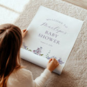 Lila en Lavender Flowers Baby shower Welkom Poster