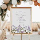 Lila en Lavender Flowers Baby shower Welkom Poster