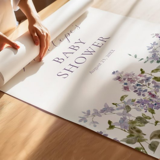 Lila en Lavender Flowers Baby shower Welkom Poster
