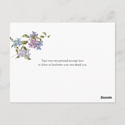 Lila en Lavender Hartelijk dank Briefkaart (Achterkant)